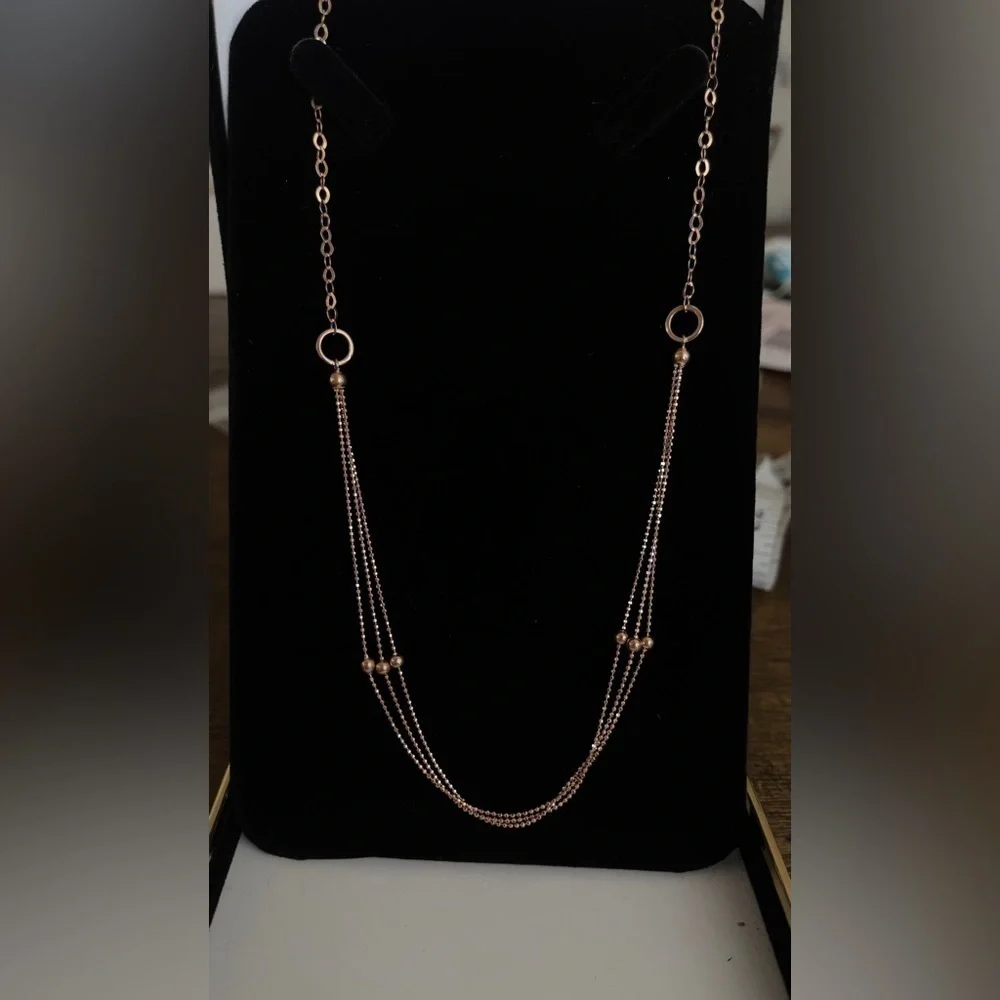 Rose gold sterling silver necklace